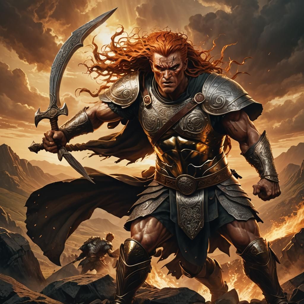 Cú Chulainn in Fierce Battle Stance