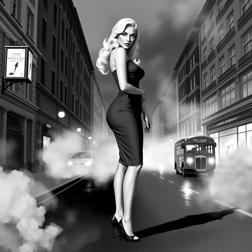 Vintage Swedish Pinup Woman in Smoky London