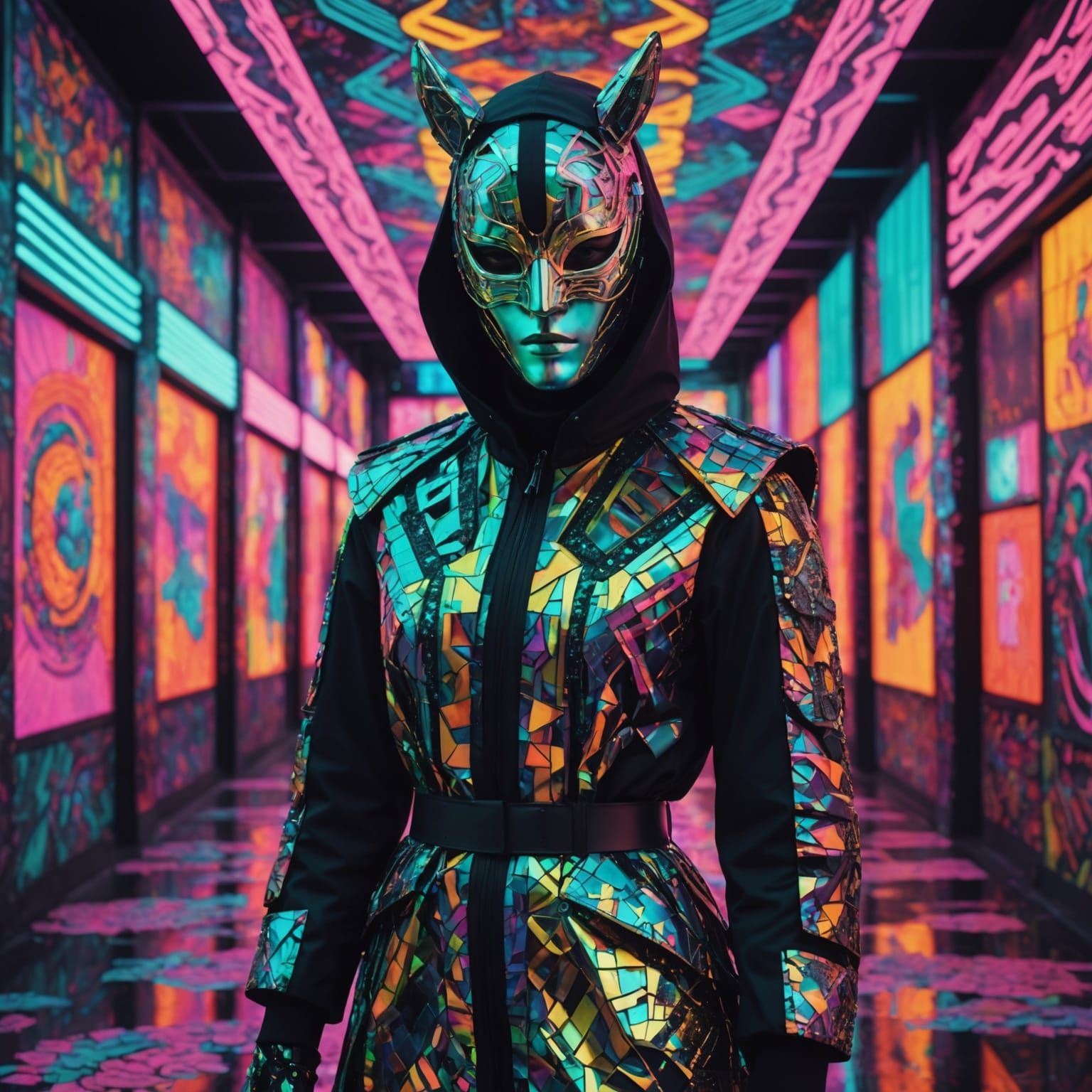 Psychedelic Dystopian Matrix: High Fashion Digital Painting