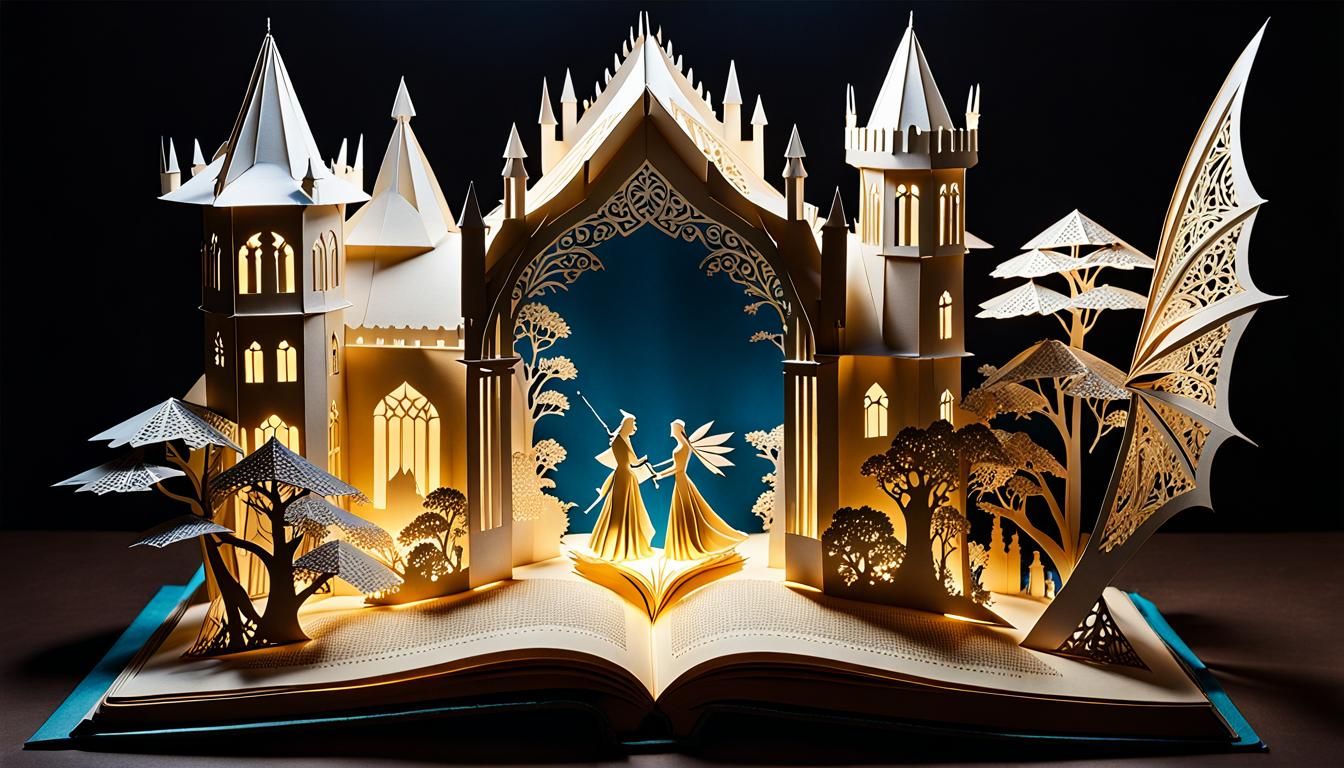 King Knighting Knight in Origami Pop-Up Book