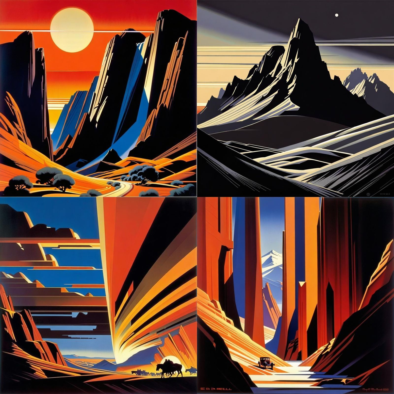 Southwestern Landscape Art in Ed Mell Style