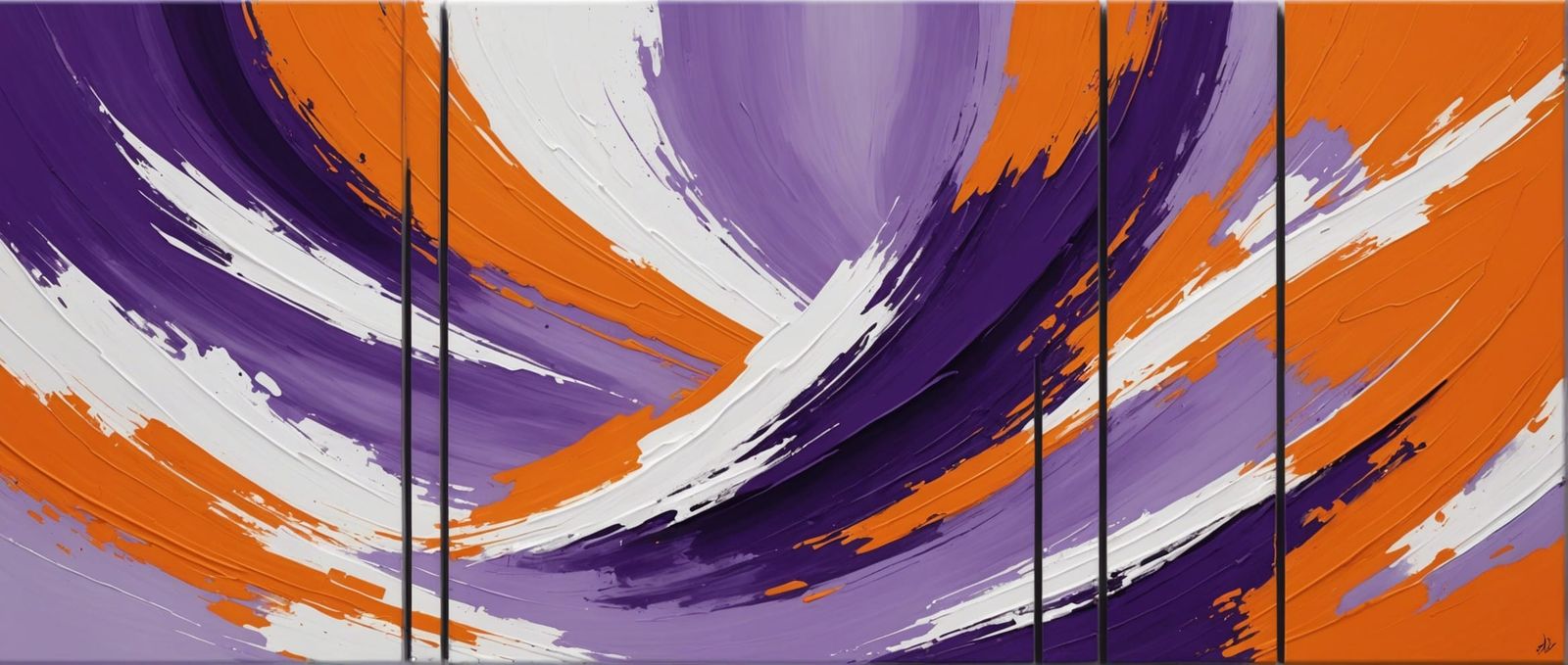 Abstract Triptych in Style of Abstract Expressionism