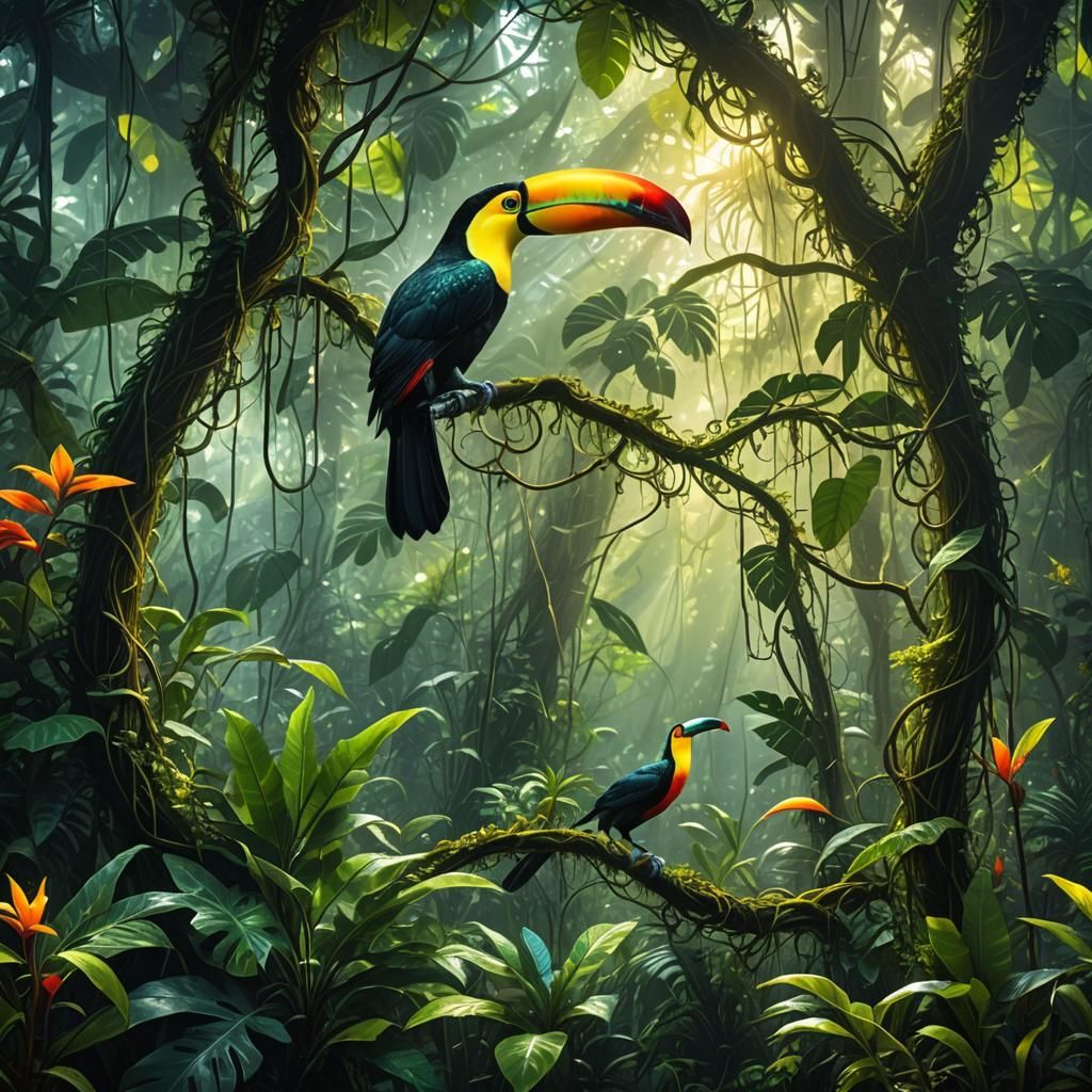 Toucan in Rainforest