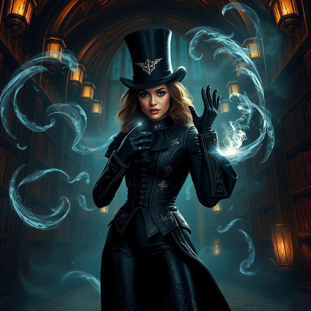 Zatanna Surrounded by Mystical Energies as Digital Art