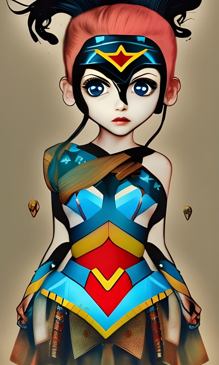 Chibi Wonder Woman in Pixar Style
