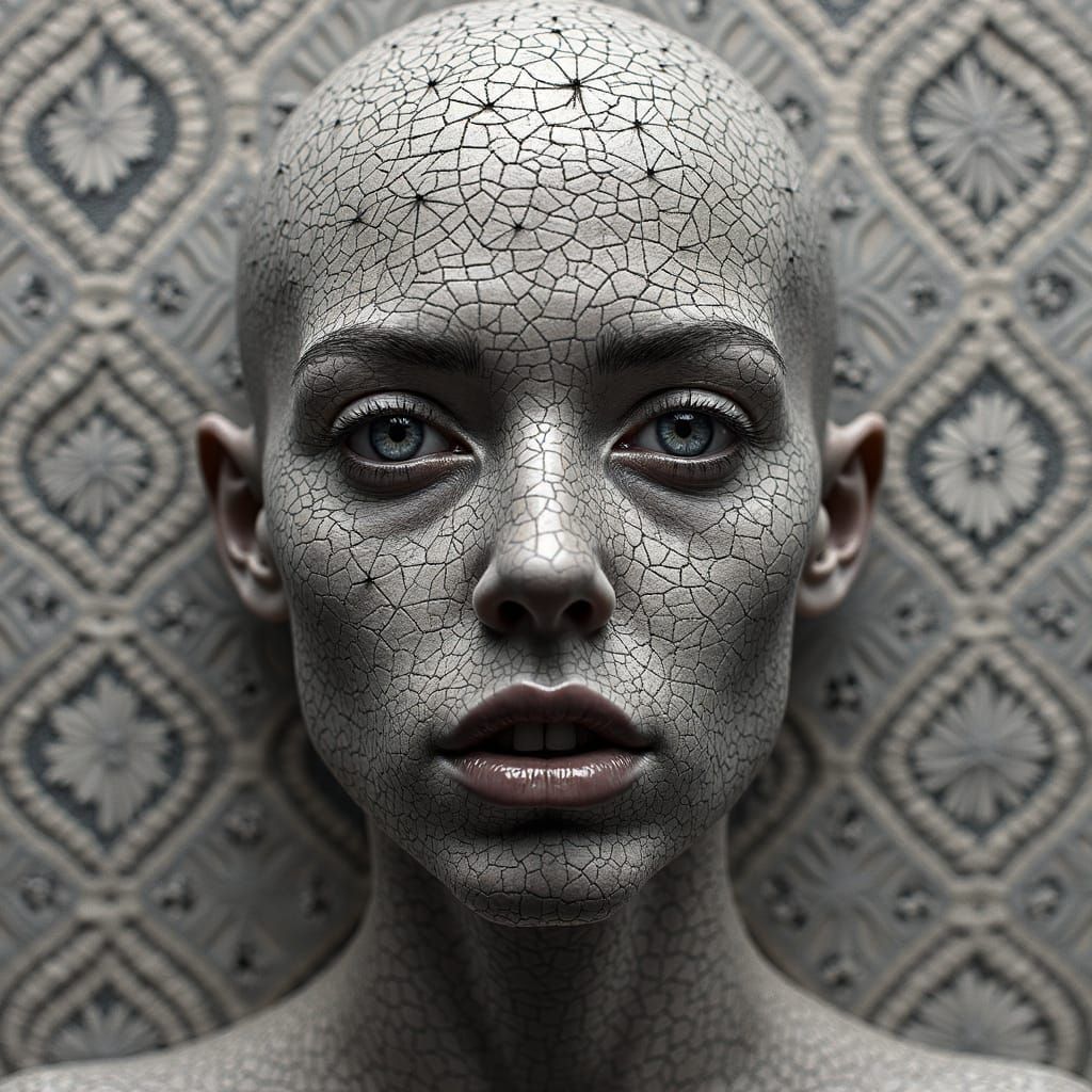 The Agony of Her Soul Caught in a Moment of Dramatic Pause as She Realises Something About a Vanishing Point Trompe L'oe...