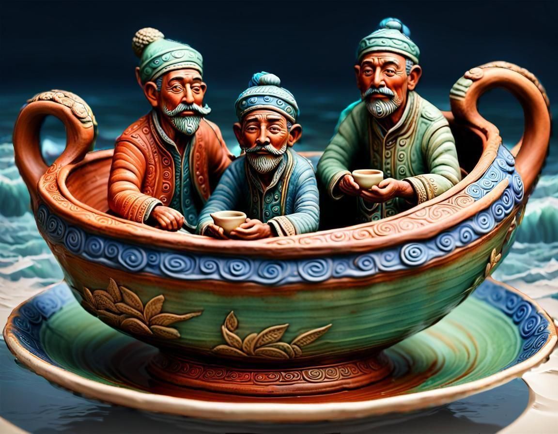 Vintage Bathtub on Ocean Waves with Soft Lighting