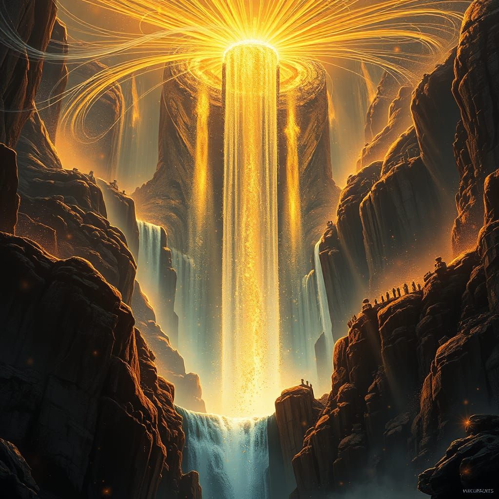 Eldorado Waterfall: Hyperrealistic Arcane Masterpiece