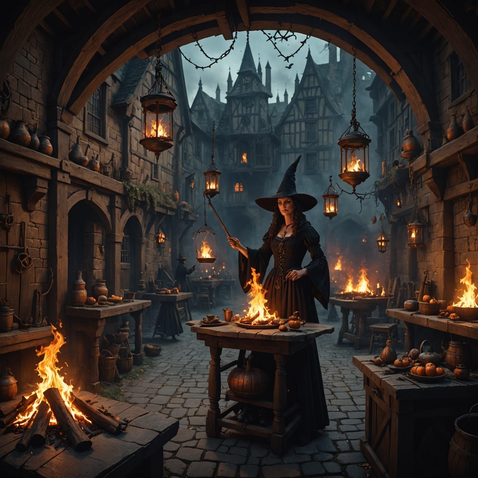 Surreal Witch Trials in a Fiery Salem