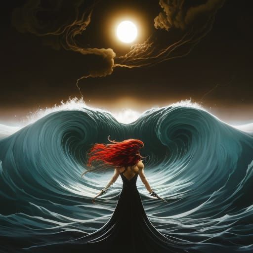 Red-Haired Sorceress Splits the Seas