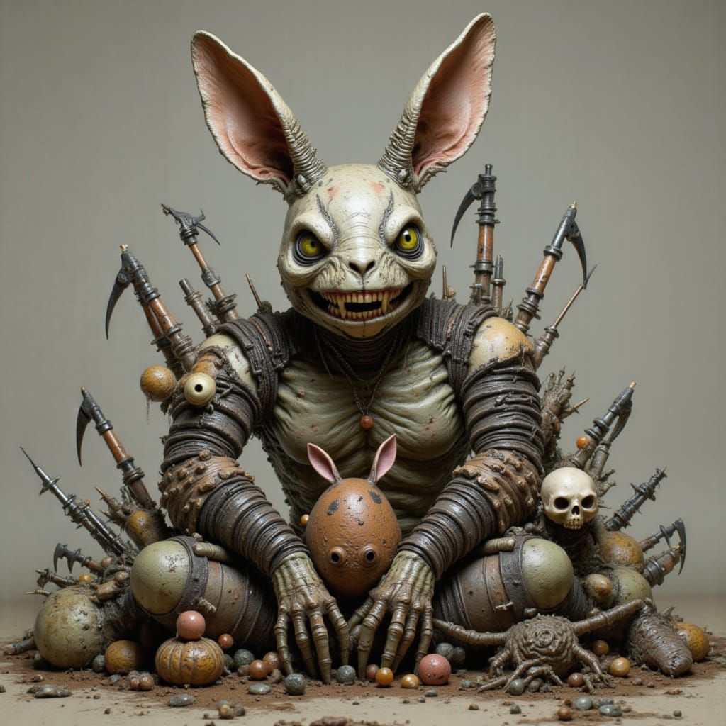 Evil Stuffed Bunny Leads Stuffed Animal Army