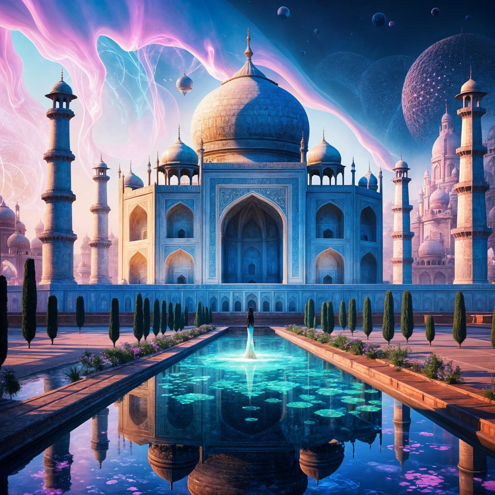 Futuristic Taj Mahal Reimagined as Digital Art