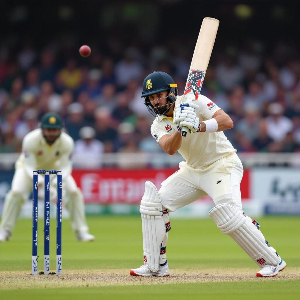 Detailed Digital Cricket Illustration