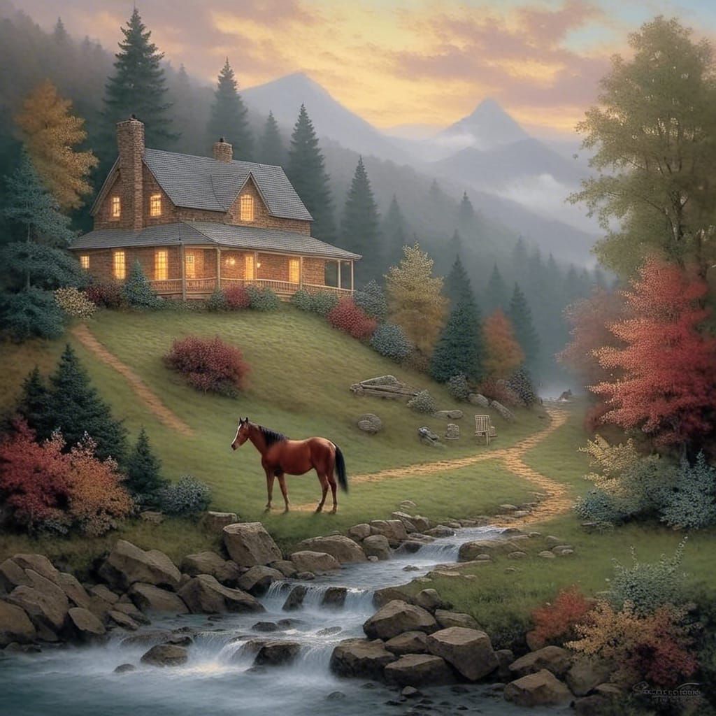 Ethereal Cottage in Hyperdetailed Fantasy Landscape