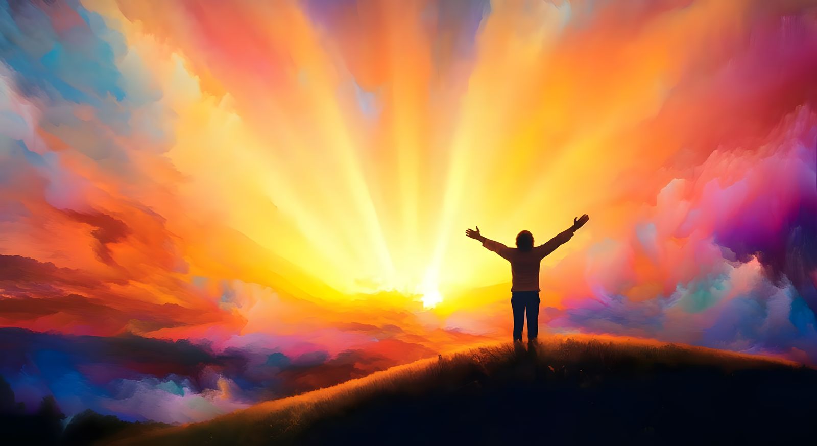 Golden Dawn Optimism in Vibrant Landscape