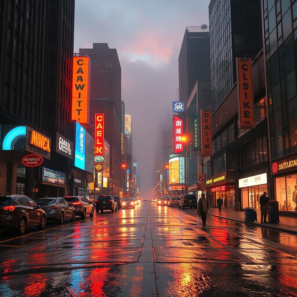 Twilight Metropolis Inspired by Syd Mead