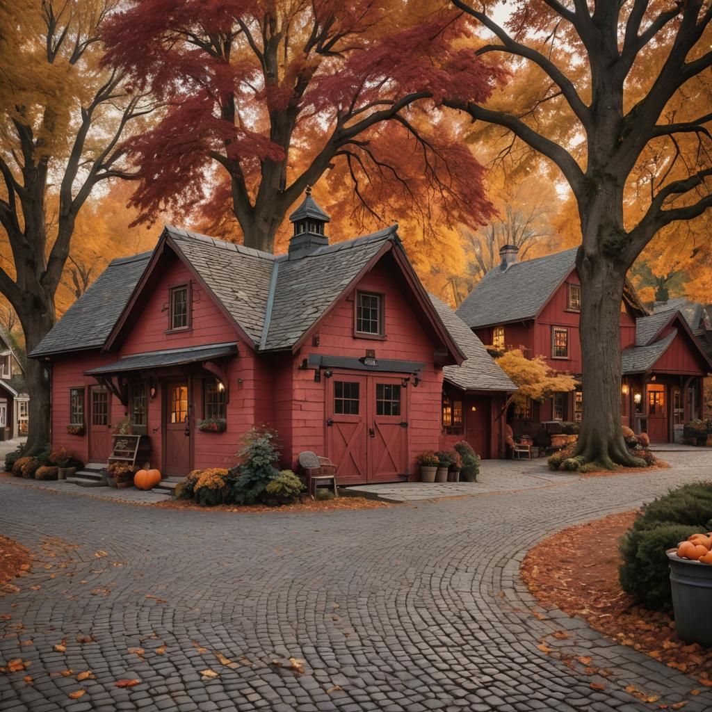 Rustic Furniture Shop in Autumn Fantasy Village
