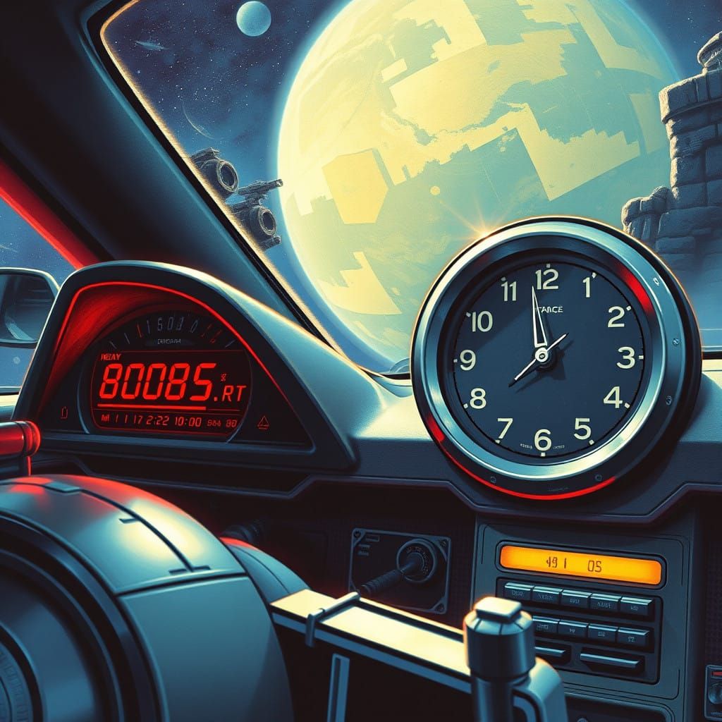 Glimpse of Eternity on a Spacecar's Dashboard