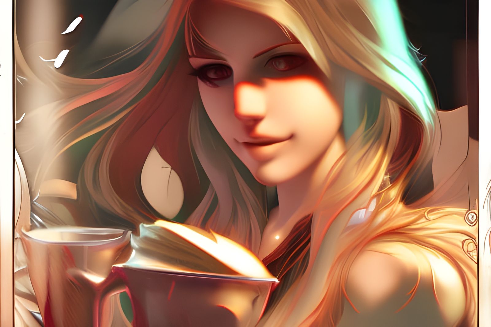 Handsome Artist Enjoying Coffee Art in Café