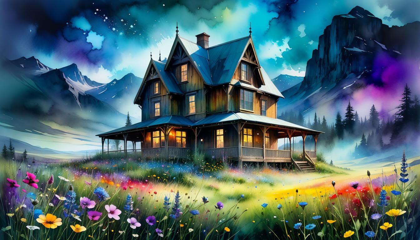 Wildflower Meadow in Hyperrealistic Digital Painting Style