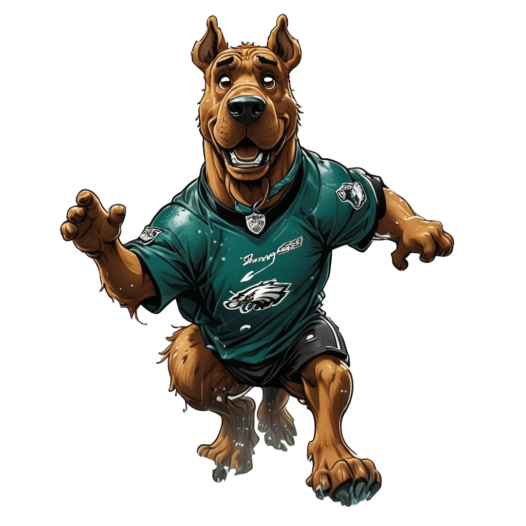 Scooby Doo in Eagles Jersey, Comic Book Art