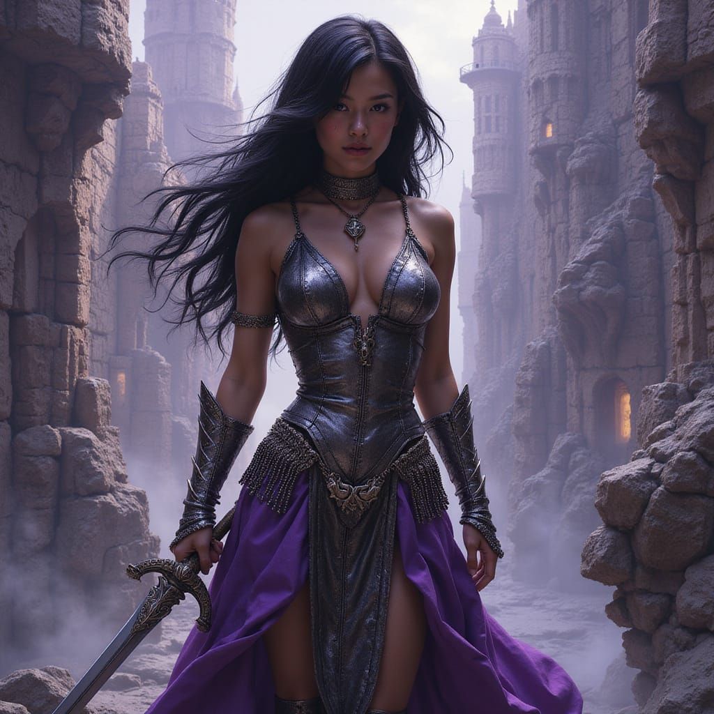 Fantasy Warrior in Escher City, Concept Art