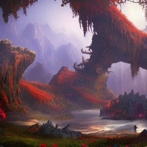 Original Sin: Detailed Matte Painting in Deep Color