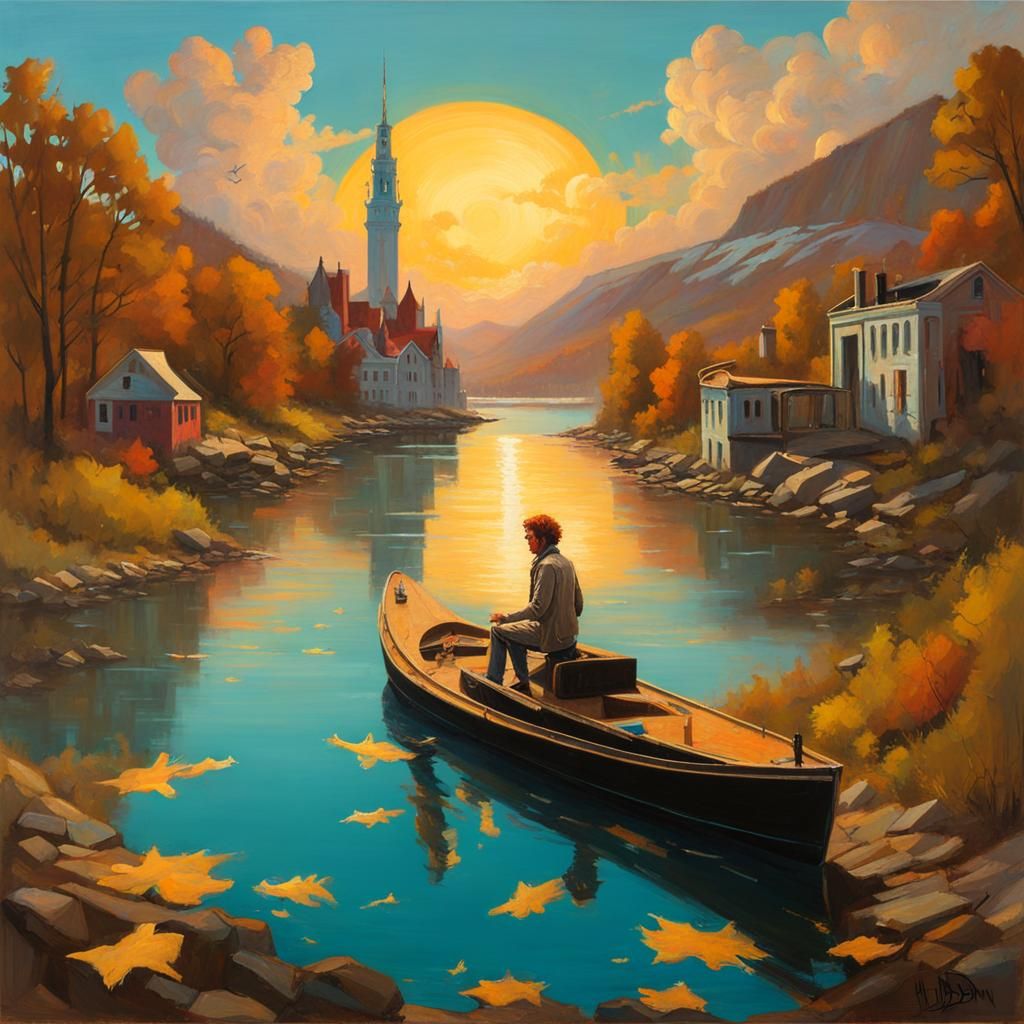 Cars Swirling Overhead in Impasto Cassette Futurism