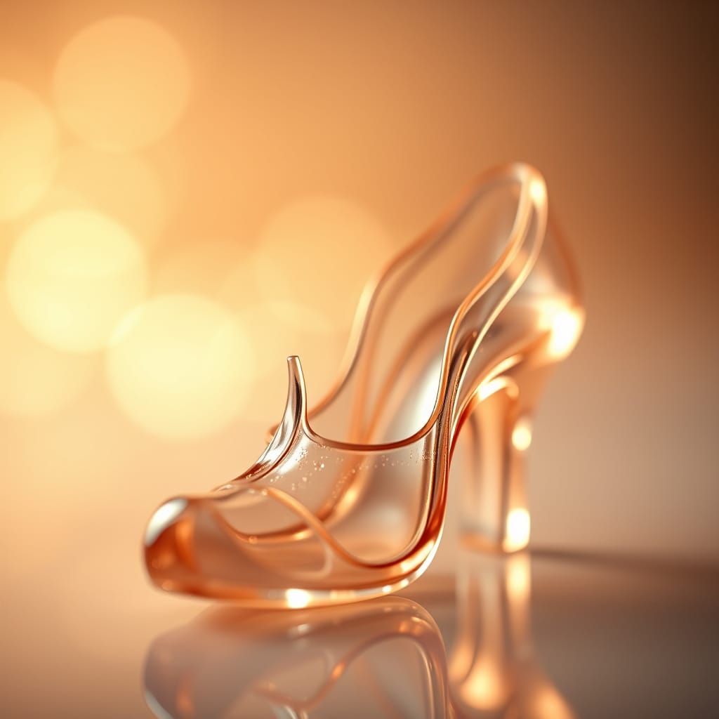 Elegant Peach Glass Shoe in Close-Up Portrait