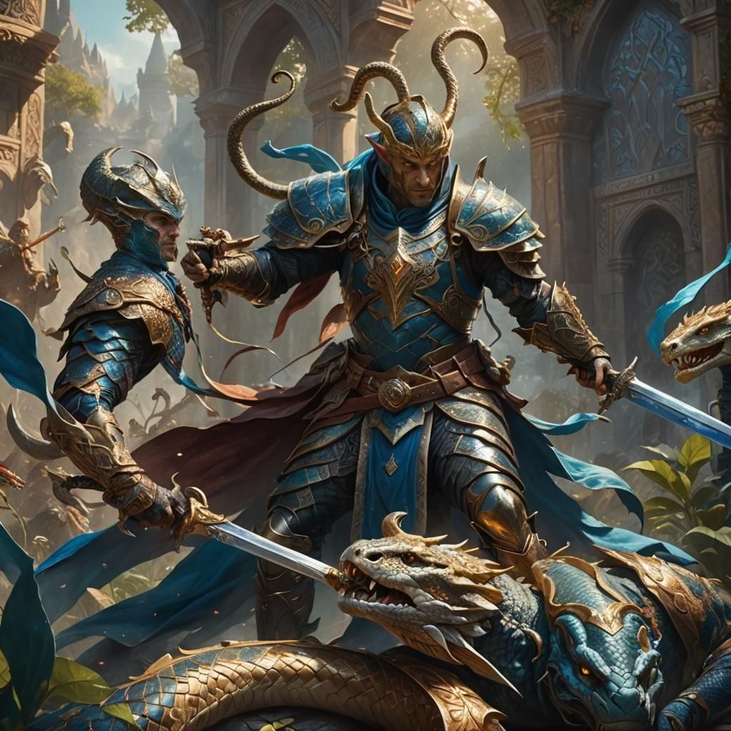 Epic Snake Man vs Elf Battle