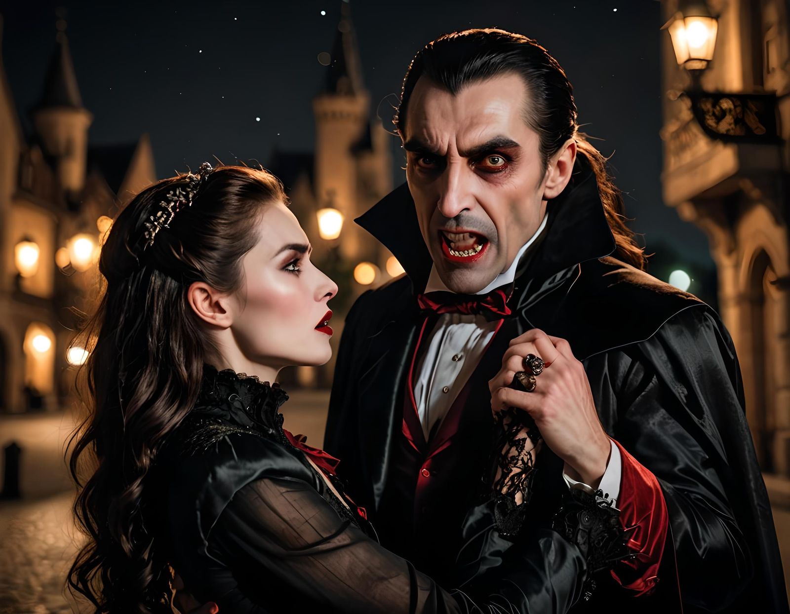 Dracula and Damsel in Distress at Night
