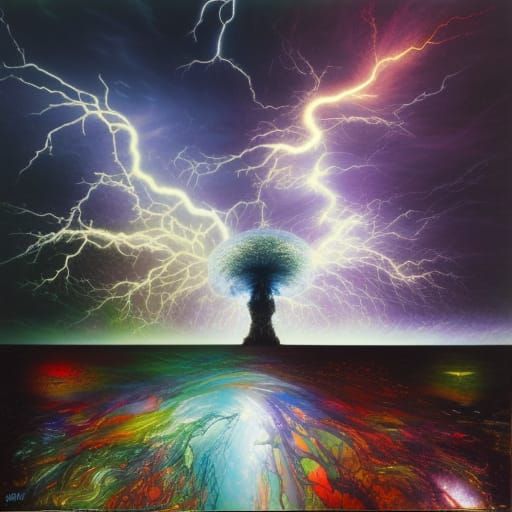 Spectacular Fantasy Lightning Storm Painting