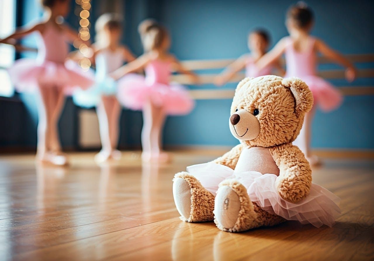 Ballerina Teddy Bear in Dreamy Watercolor Style