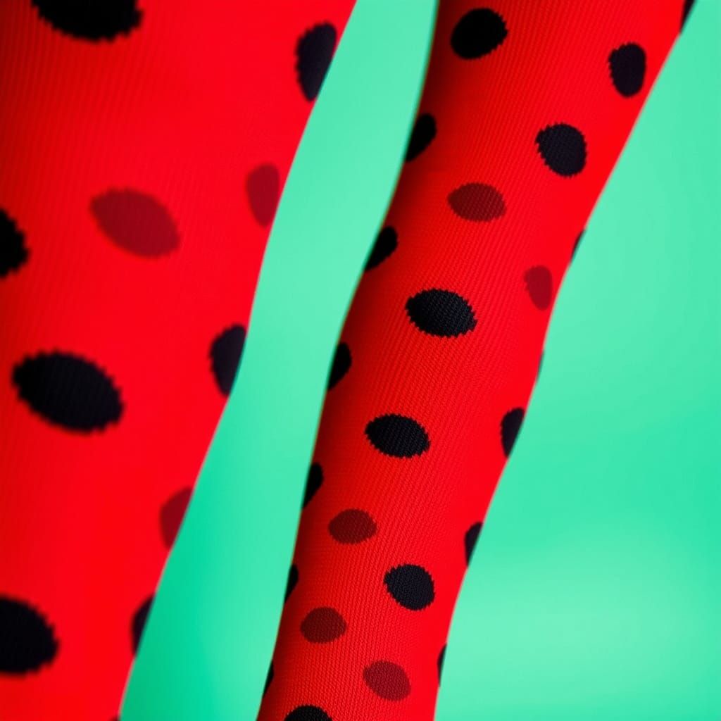 Red Socks with Black Dots: Playful Fabric Design