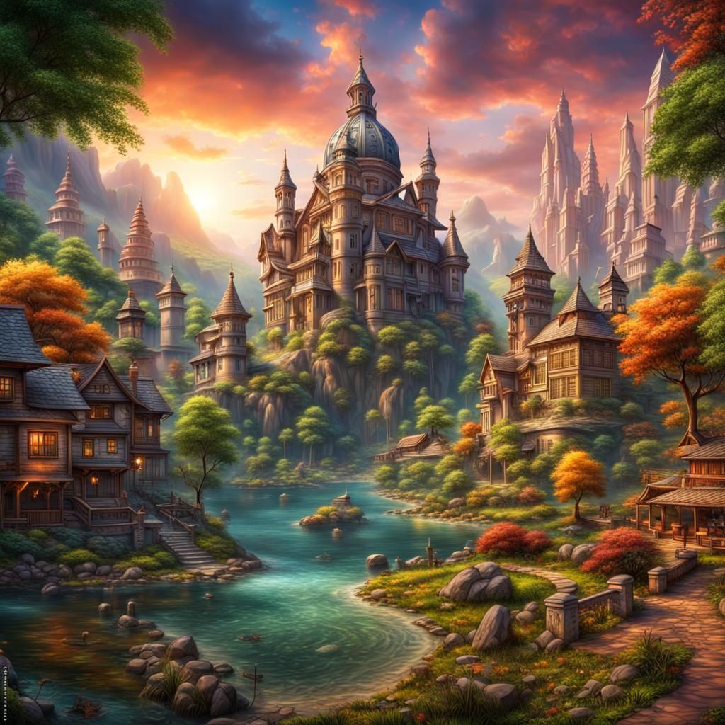 Peaceful utopian world