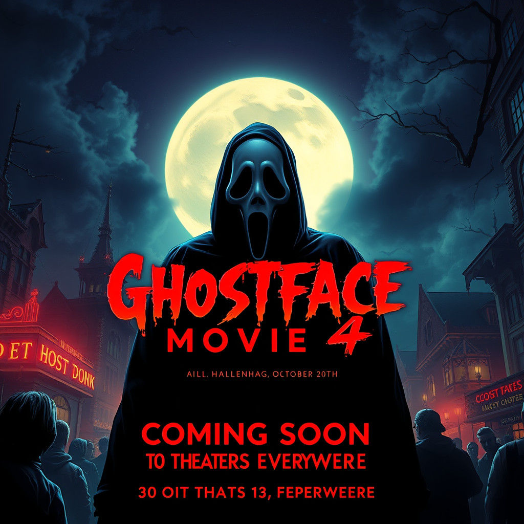 Ghostface Movie Poster in Dark Fantasy Style