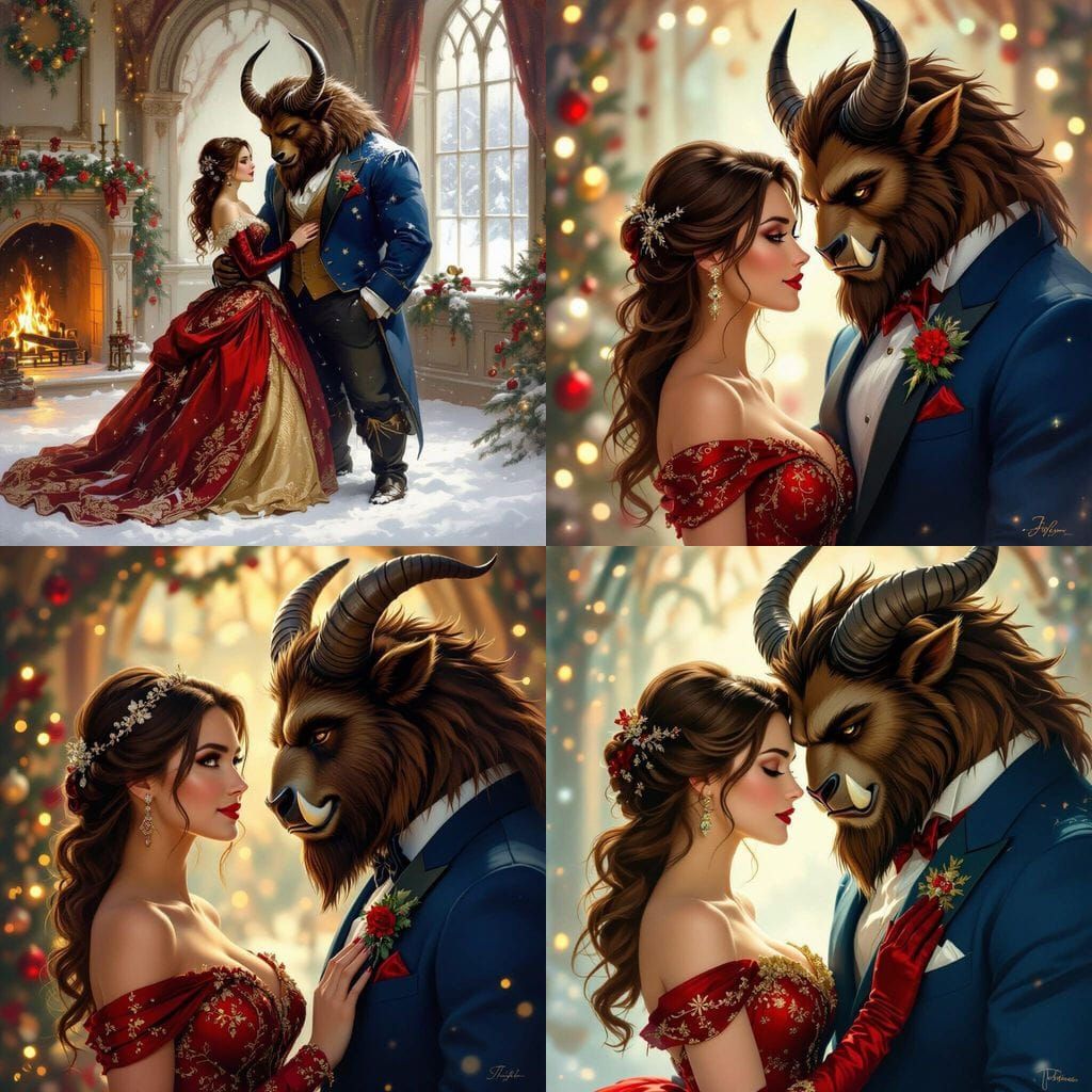 Enchanting Christmas Romance: Woman and Beast Fall in Love
