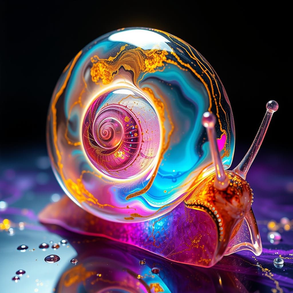 Hyperreal 3D Macro: Quantum Sinergy in Epoxy Resin