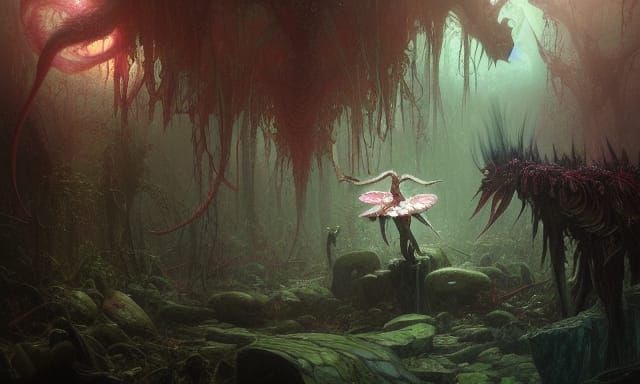 Ethereal Carnivorous Plant in Crystal Cave