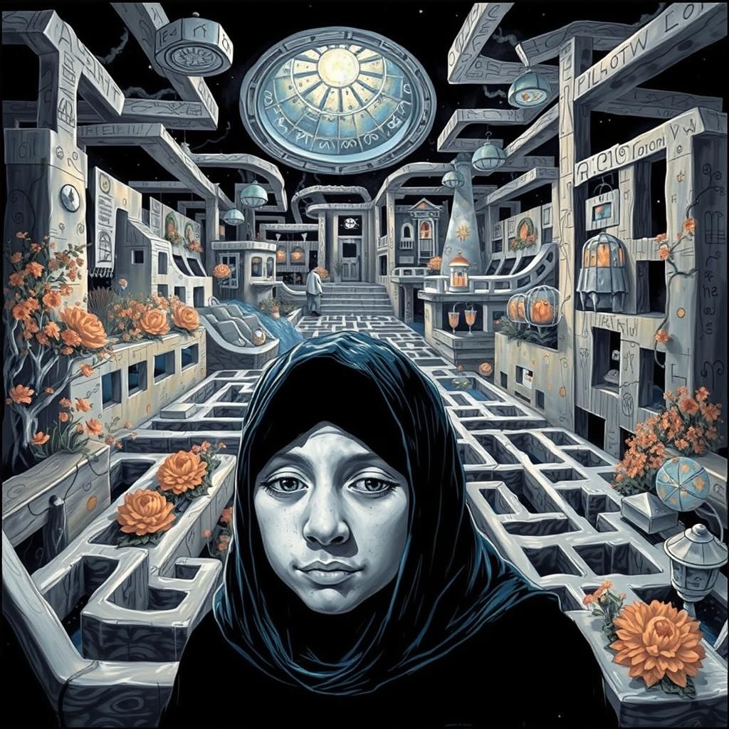 Cute Ghost Scaring Child: Cartoon Horror Scene