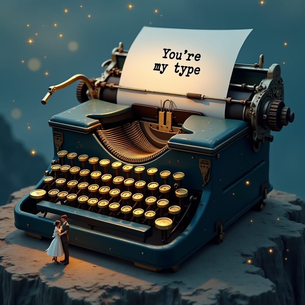 Anime. White Paper in colossal ancient Underwood Typewriter ...