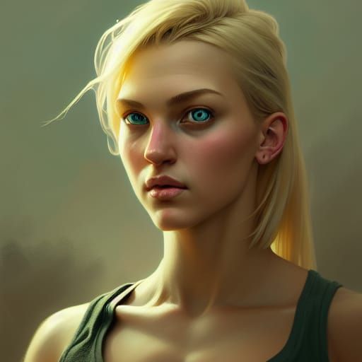 Female Soldier Portrait in Digital Art Style