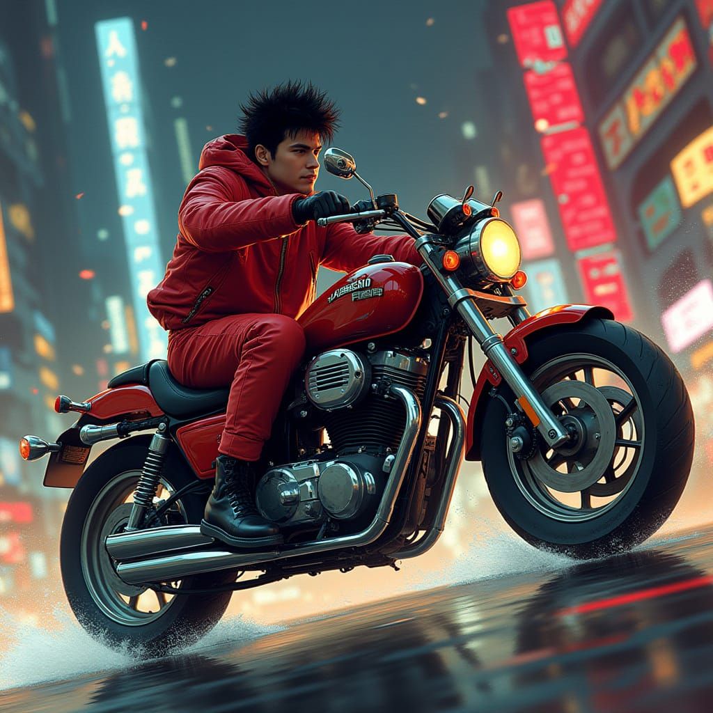 Kaneda's High-Tech Bike Ride in Neo-Tokyo