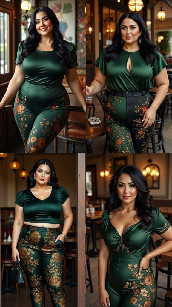 Beautiful Jewish Woman in Elegant Satin Outfit