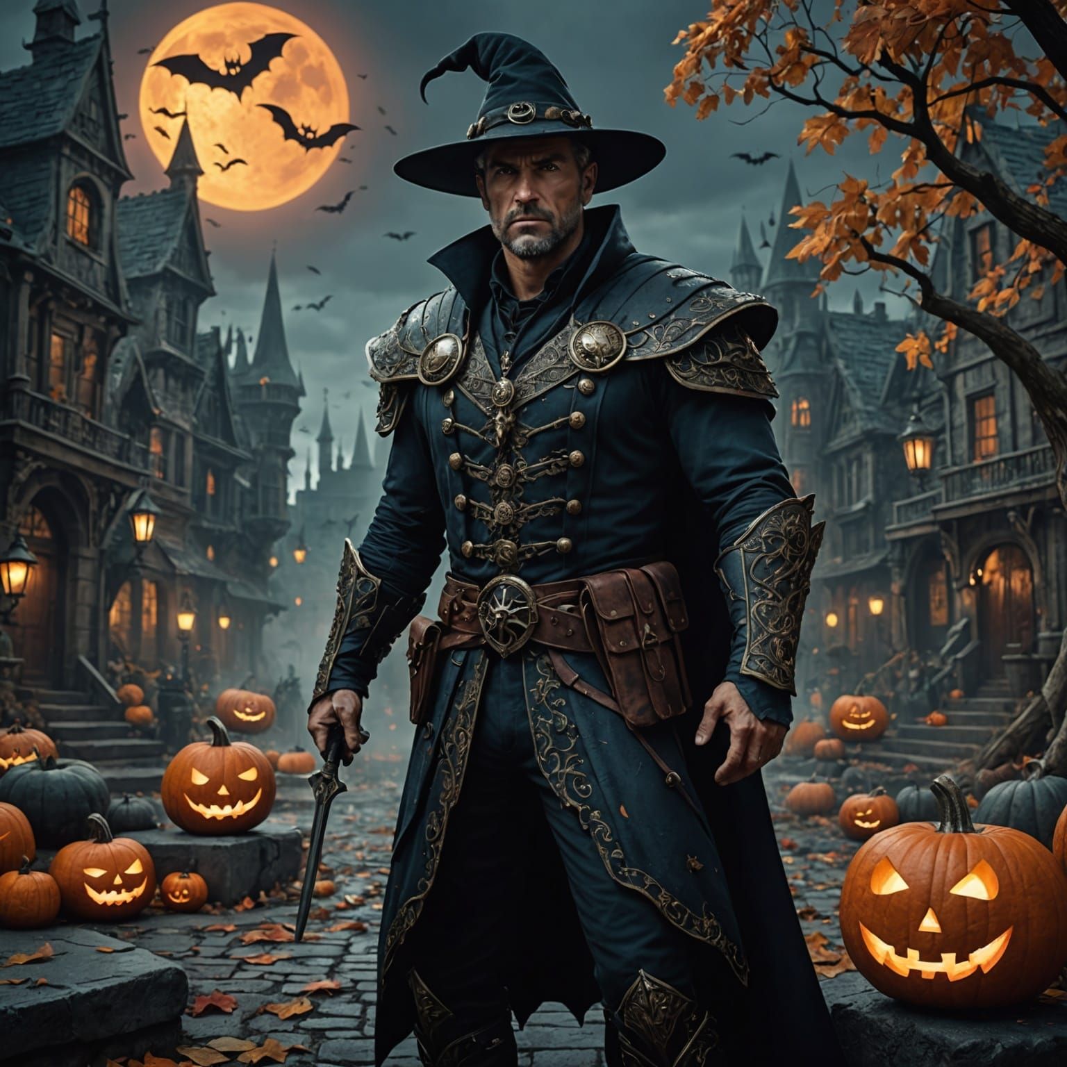 Halloween Costume: Muscular Men in Detailed Painting