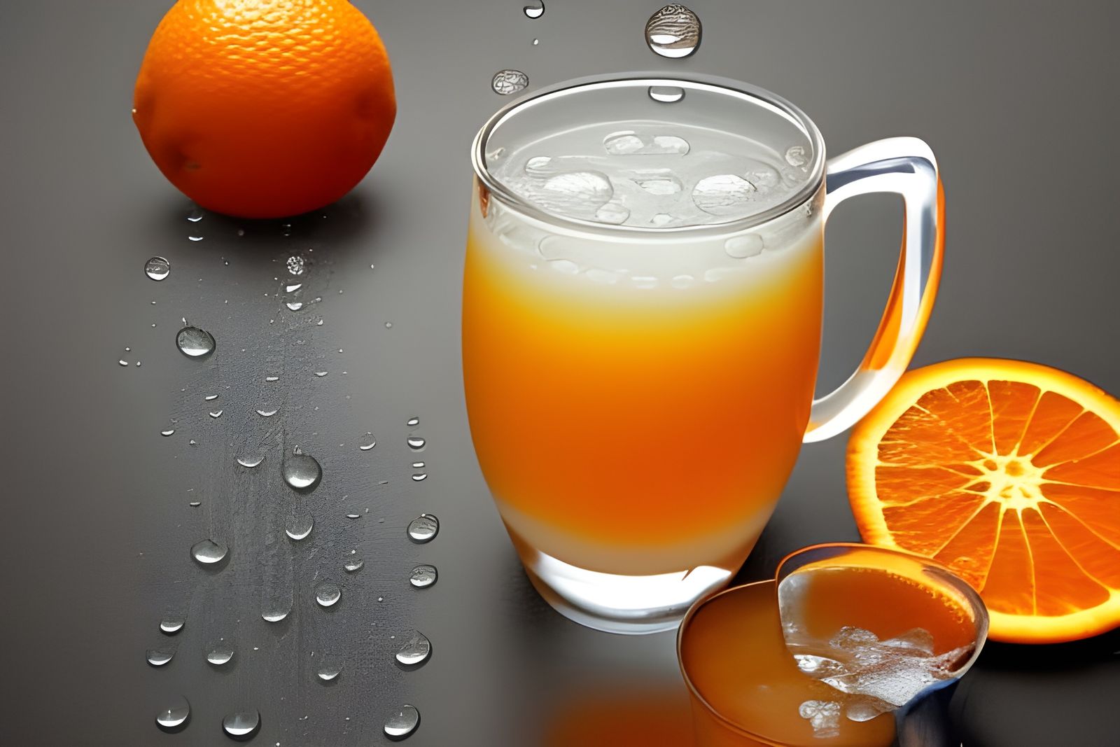 Icy Orange Juice Still Life, Professional Photography