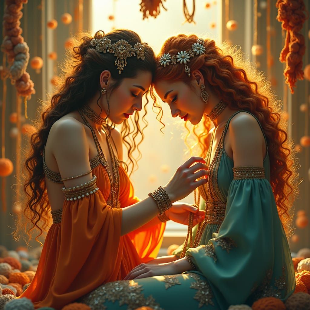 Golden Weaving: Art Nouveau Hair Design