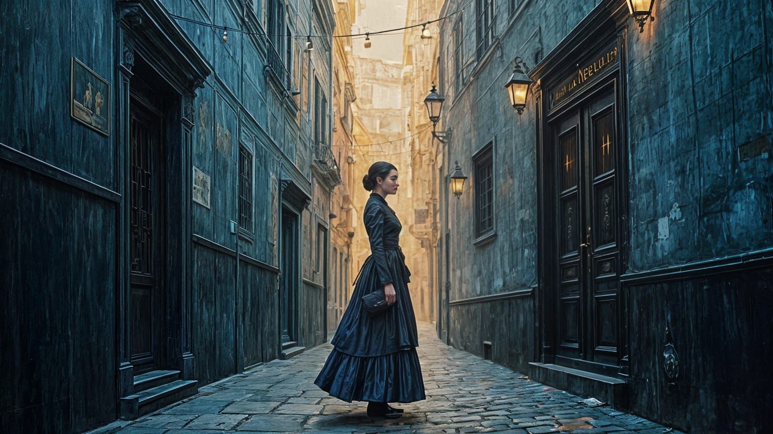 1902 Passage: Oil Painting in Dark Academia Style