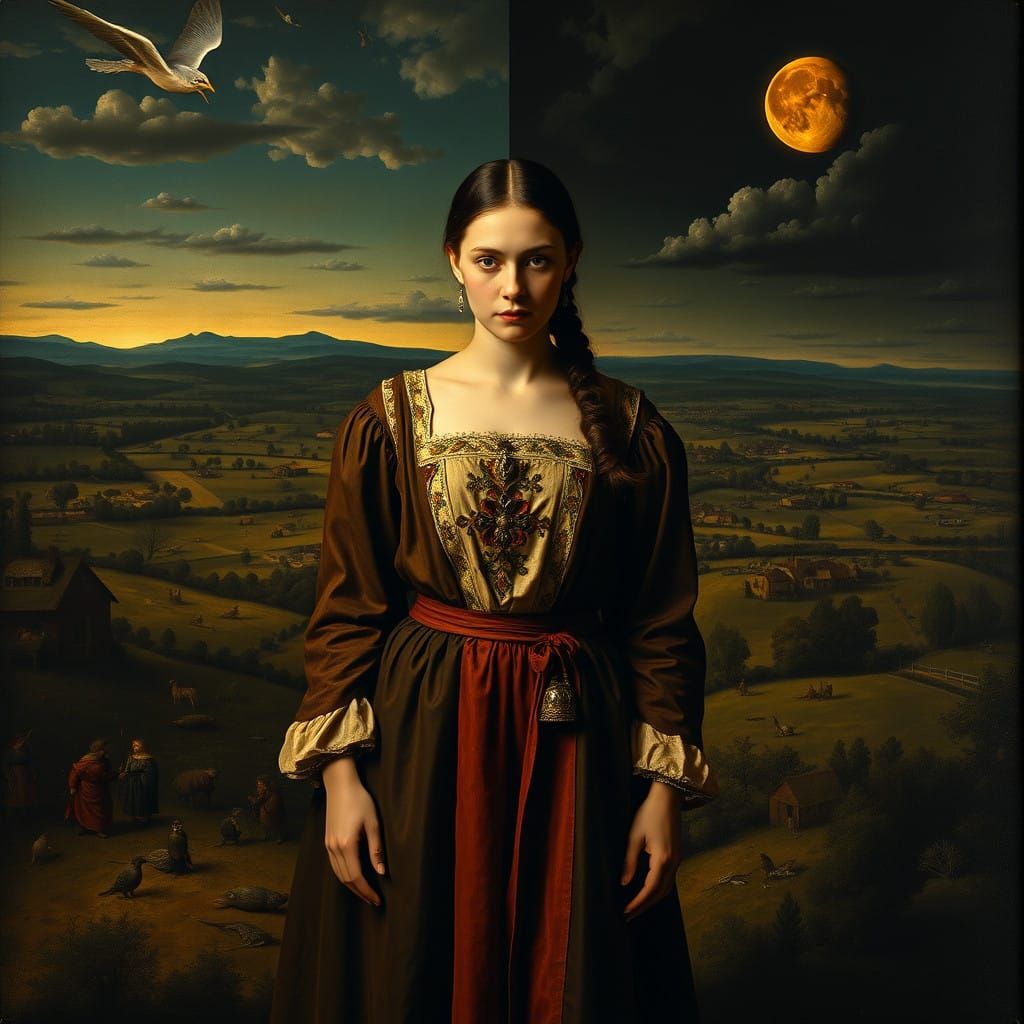 Woman in Dual Light, Flemish Renaissance Masterpiece