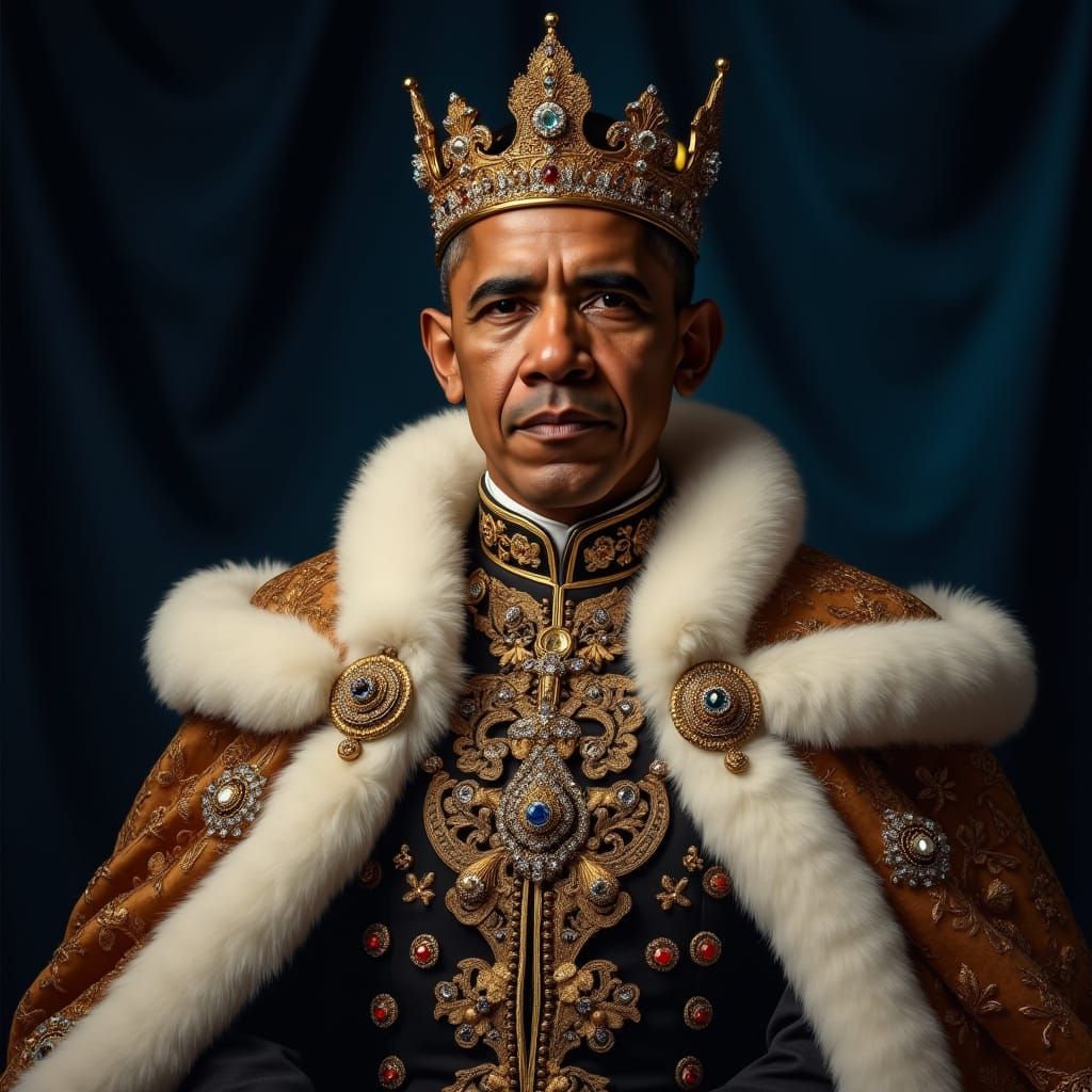 Barack Obama as Regal Monarch in Lavish Attire